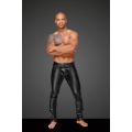 NOIR HANDMADE POWERWETLOOK MEN'S TROUSERS WITH DECORATIVE PVC PLEATS