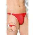 MALE THONG WITH CLIPS ON THE SIDES RED