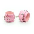 PINK LEATHER HANDCUFFS