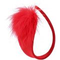 STRAPLESS FEATHER BIKINI BLACK RED