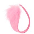 STRAPLESS FEATHER BIKINI BLACK PINK