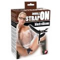 DOUBLE STRAP ON BLACK SILICONE
