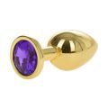 ANAL PLUG METALLIC BUTTPLUG, MEDIUM, GOLD/PURPLE, PASSION LABS