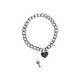 SILVER METAL COLLAR WITH HEART-SHAPED LOCK