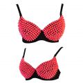 NEON PINK SPIKED BRA