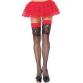 JACQUARD INDUSTRIAL NET THIGH HIGH STOCKINGS