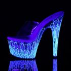 PLEASER ADORE-701UVL  CLEAR / WHITE NEON UV BLACKLIGHT