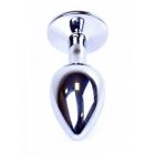 METAL BUTT PLUG SMALL WITH CRYSTAL DARK BLUE