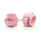 PINK LEATHER HANDCUFFS