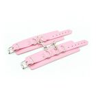 PINK LEATHER HANDCUFFS