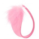 STRAPLESS FEATHER BIKINI BLACK PINK