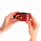 RED VINYL ADJUSTABLE WRIST CUFFS WITH GOLD CHAIN