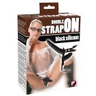 DOUBLE STRAP ON BLACK SILICONE