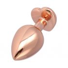 XL ROSE GOLD HEART METAL BUTT PLUG WITH CRYSTAL PINK