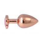 XL ROSE GOLD HEART METAL BUTT PLUG WITH CRYSTAL PINK