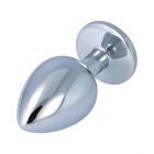METAL BUTT PLUG WITH CRYSTAL CLEAR LARGE