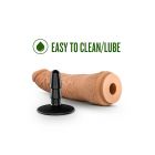 LOCK ON HEXANITE 7.5 INCH DILDO WITH SUCTION CUP ADAPTER MOCHA