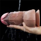 7" DUAL-LAYERED EXTRA THICK SILICONE NATURE COCK BROWN