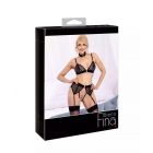 ABIERTA FINA BRA AND SUSPENDER SET VELVET