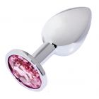 ANAL PLUG METALLIC BUTTPLUG, SMALL, SILVER/PINK  PASSION LABS