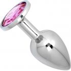 ANAL PLUG METALLIC BUTTPLUG, SMALL, SILVER/PINK  PASSION LABS