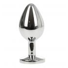 ANAL PLUG METALLIC BUTTPLUG, MEDIUM, SILVER/LIGHT BLUE  PASSION LABS