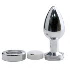 LED LIGHT METALLIC BUTTPLUG, SMALL, PASSION LABS