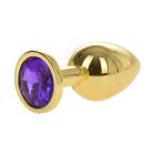 ANAL PLUG METALLIC BUTTPLUG, MEDIUM, GOLD/PURPLE, PASSION LABS
