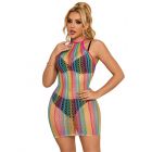 SUBBLIME - 952341 RAINBOW FISHNET DRESS