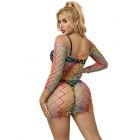 SUBBLIME - 952426 RAINBOW LONG SLEEVE FISHNET DRESS
