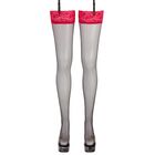 STOCKINGS WITH RED LACE-COTTELLI LEGWEAR