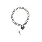 SILVER METAL COLLAR WITH HEART-SHAPED LOCK