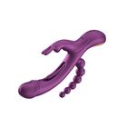 TRILUX KINKY FINGER RABBIT VIBRATOR WITH ANAL BEADS PURPLE