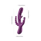 TRILUX KINKY FINGER RABBIT VIBRATOR WITH ANAL BEADS PURPLE