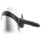 REAL RAPTURE VIBRATING HOLLOW STRAP ON 8 BLACK WITH BALLS