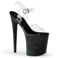 PLEASER FLAMINGO 808 GLITTER PLATFORM SANDALS