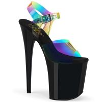 PLEASER FLAMINGO 808 RAINBOW EFFECT PLATFORM SANDAL
