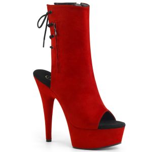 PLEASER DELIGHT-1018FS RED FAUX SUEDE
