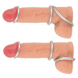 METALLIC SILICONE COCK RING SET