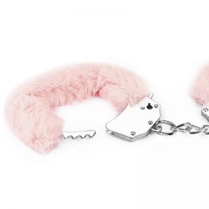 FETISH PLEASURE FLUFFY HAND CUFFS LIGHT PINK