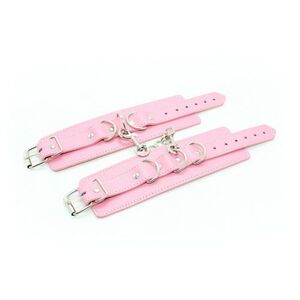 PINK LEATHER HANDCUFFS