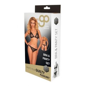 GP PRINTED DATEX BRA&PANTY SET BLACK