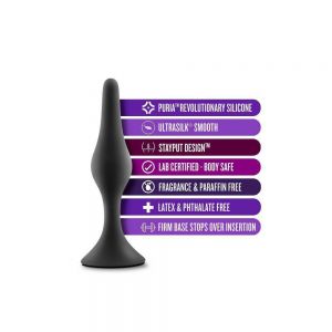 ANAL ADVENTURES PLATINUM SILICONE BEGINNER PLUG LARGE BLACK