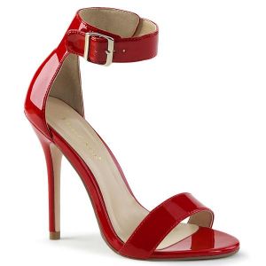 PLEASER AMUSE-10 ANKLE STRAP SANDAL RED PATENT 43 (13)