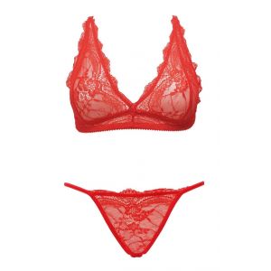 OUNO- 2 PC SEXY LINGERIE SET RED