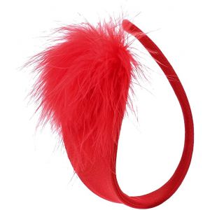 STRAPLESS FEATHER BIKINI BLACK RED