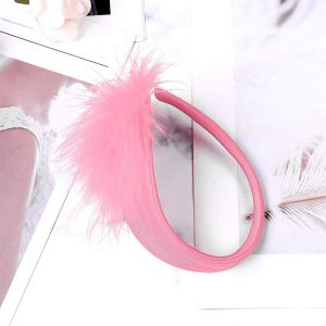 STRAPLESS FEATHER BIKINI BLACK PINK