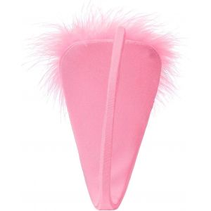 STRAPLESS FEATHER BIKINI BLACK PINK