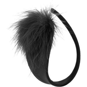 STRAPLESS FEATHER BIKINI BLACK