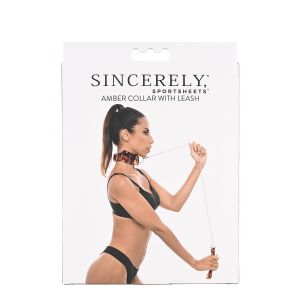SPORTSHEETS AMBER COLLAR AND LEASH ANIMAL